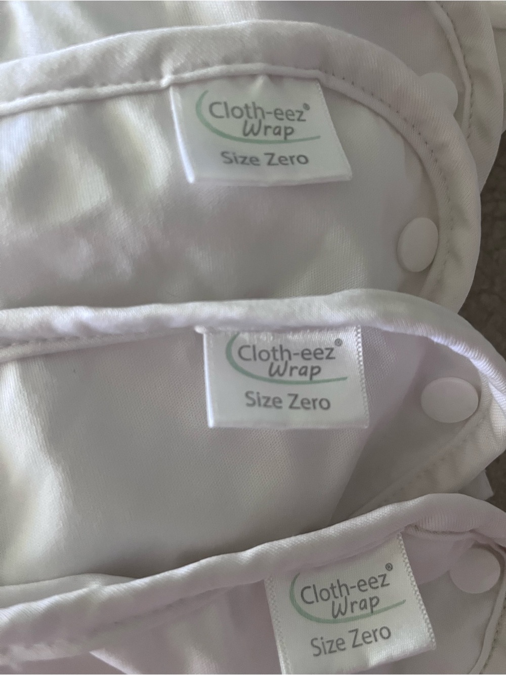 10 Cloth-eez Wrap Size Zero White Diaper Covers Soft Waterproof Shell